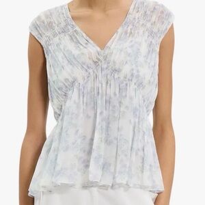 Theory White Floral Women's Top